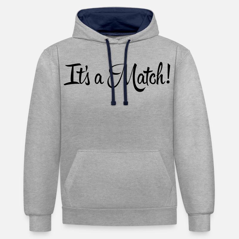 It's a Match! - Sweat à capuche contrasté - gris chiné/bleu marine