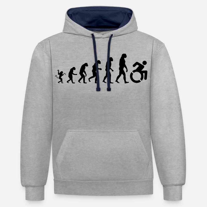 Evolution des Rollstuhls * - Kontrast-Hoodie - Grau meliert/Navy