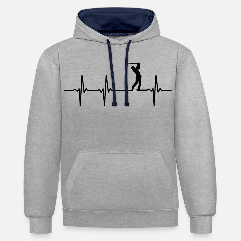 Impulsion de golfeurs - Sweat à capuche contrasté - gris chiné/bleu marine