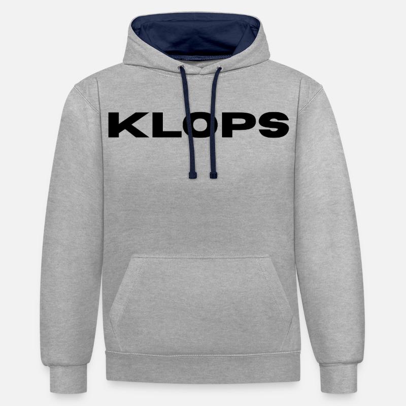 Klops - Hier ist der Name Programm - Kontrast-Hoodie - Grau meliert/Navy