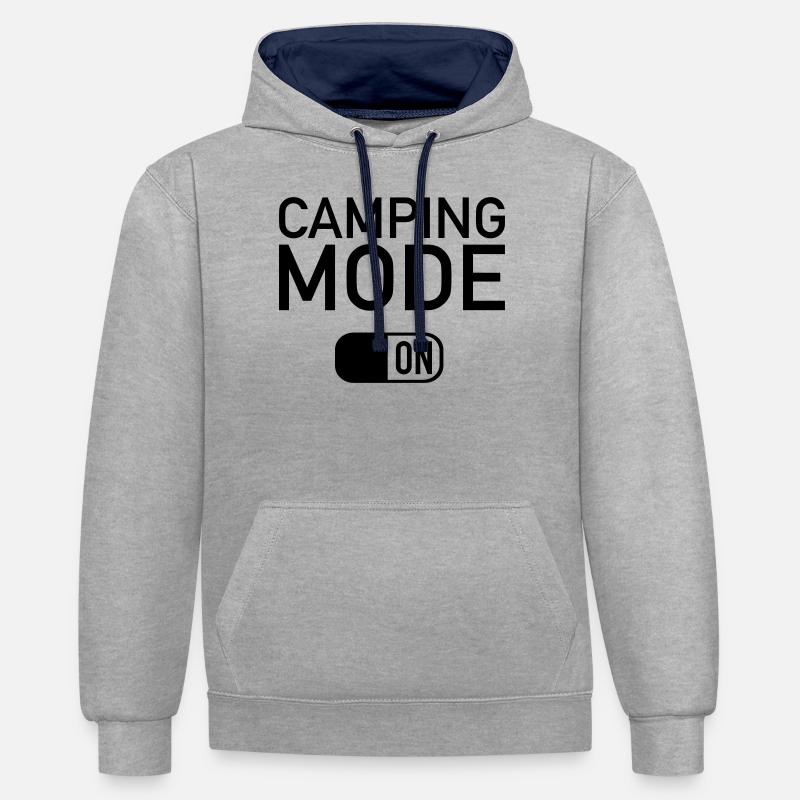 camping - Sweat à capuche contrasté - gris chiné/bleu marine