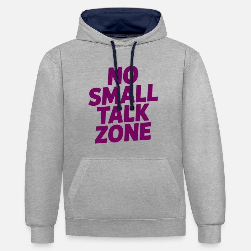 Pas de zone de bavardage - Sweat à capuche contrasté - gris chiné/bleu marine