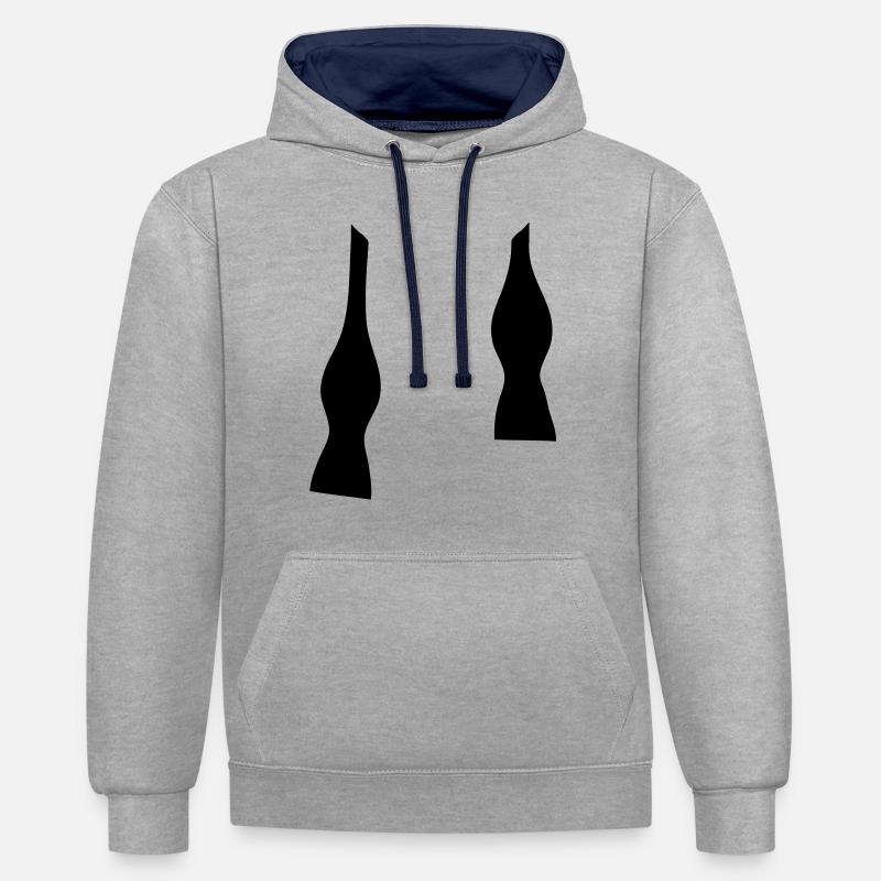 Bow Tie Un-faire - Sweat à capuche contrasté - gris chiné/bleu marine