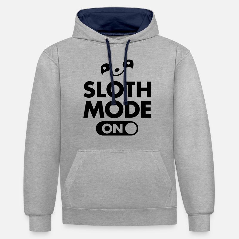 Sloth Mode (On) - Sweat à capuche contrasté - gris chiné/bleu marine