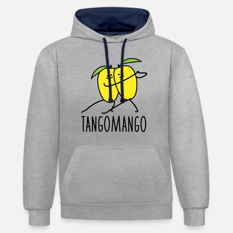 Tango Mango - Sweat à capuche contrasté - gris chiné/bleu marine