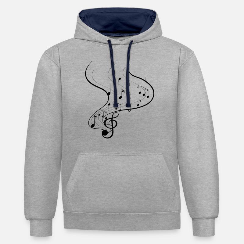 Danse Musique de danse - Sweat à capuche contrasté - gris chiné/bleu marine