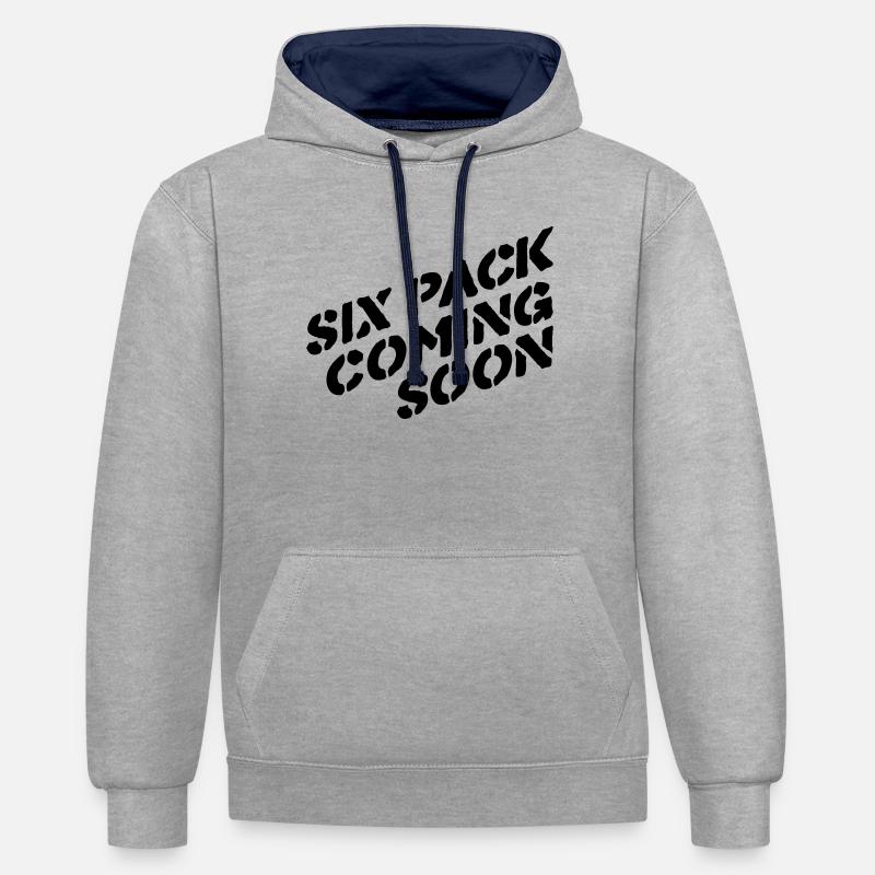 sixpack - Sweat à capuche contrasté - gris chiné/bleu marine