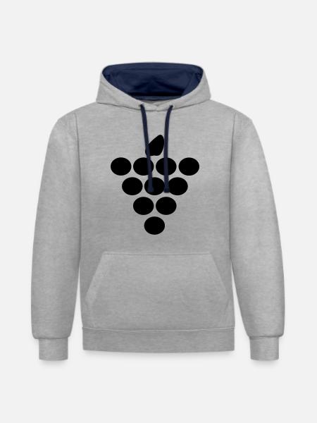Wine Route - Contrast hoodie - heather grey/navy