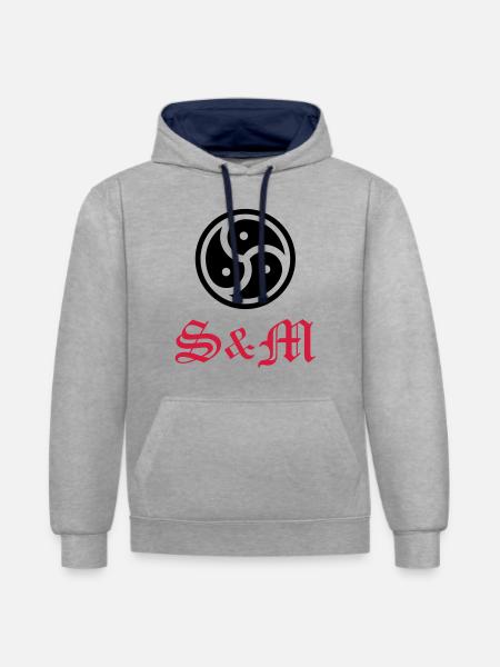 Sex__V017 - Contrast hoodie - heather grey/navy