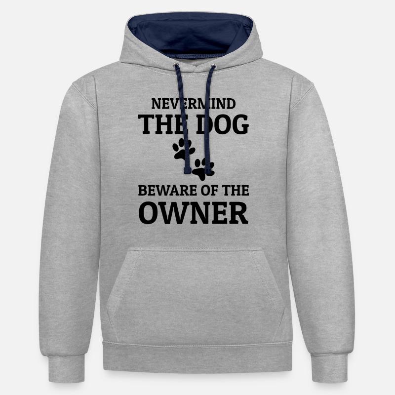 Hund Chien - Sweat à capuche contrasté - gris chiné/bleu marine