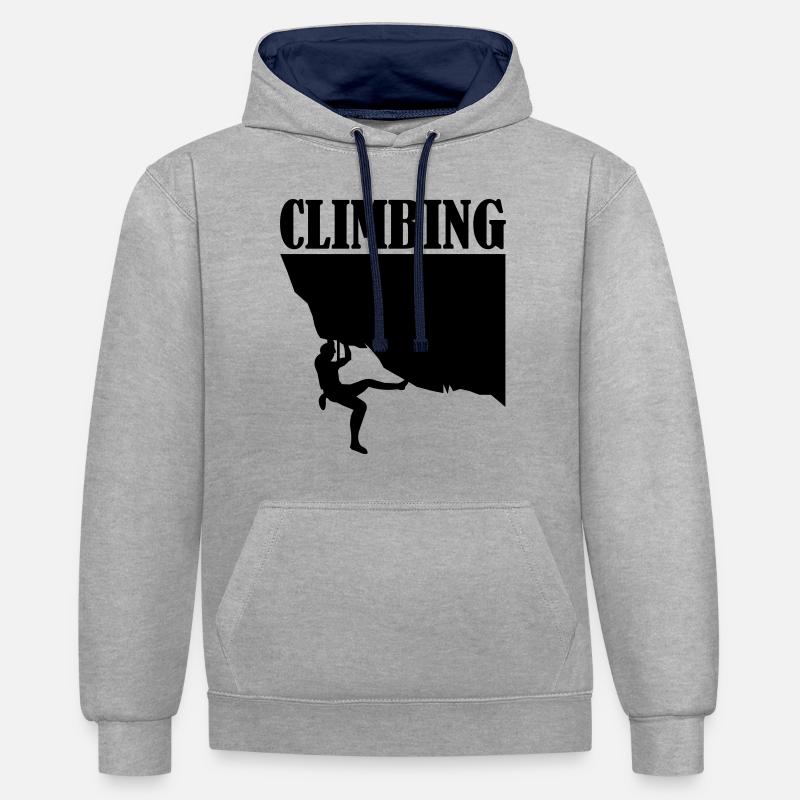 escalade - Sweat à capuche contrasté - gris chiné/bleu marine