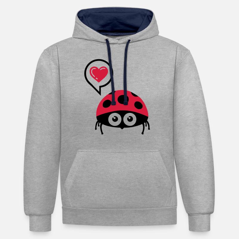 Ladybird (coccinelle) 02.2 - Sweat à capuche contrasté - gris chiné/bleu marine