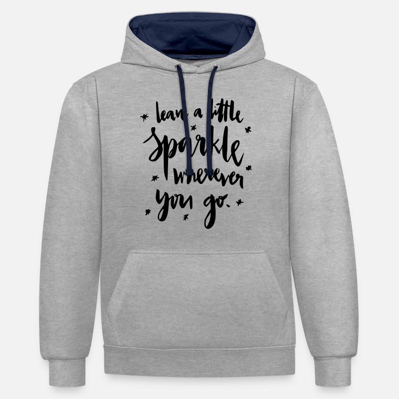 Leave a lil Sparkle :D - Kontrast-Hoodie - Grau meliert/Navy
