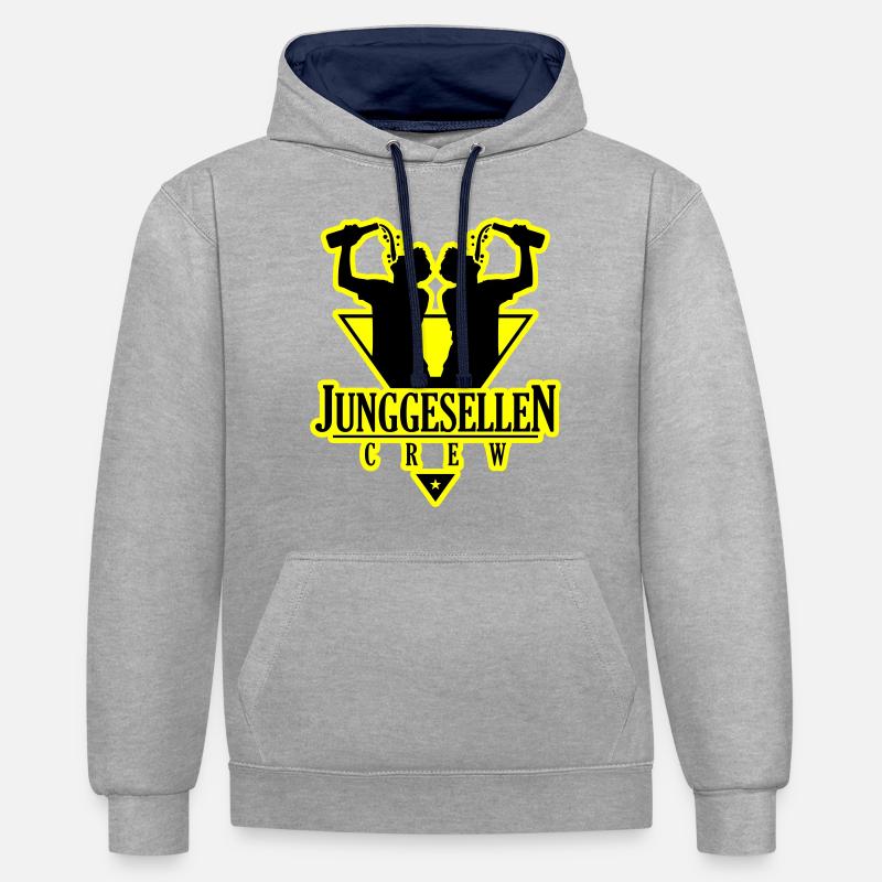 Bachelor Crew Jga Drinking - Contrast hoodie - heather grey/navy