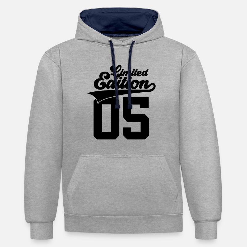 21E ANNIVERSAIRE ÉDITION LIMITÉE 2005 - Sweat à capuche contrasté - gris chiné/bleu marine