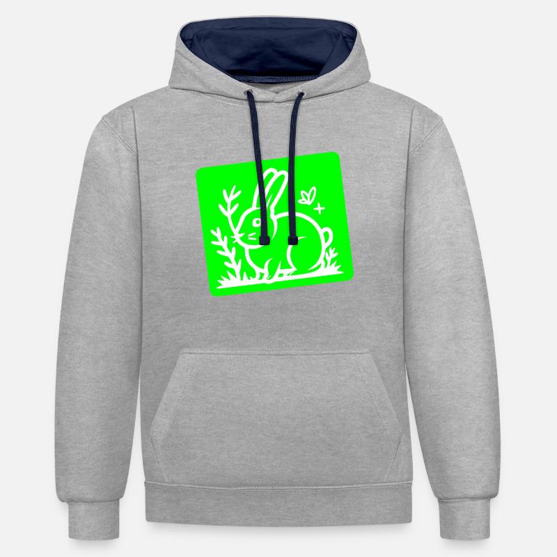 Easter Bunny Easter - Contrast hoodie - heather grey/navy