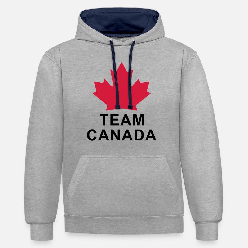 Team Kanada Design - Sweat à capuche contrasté - gris chiné/bleu marine