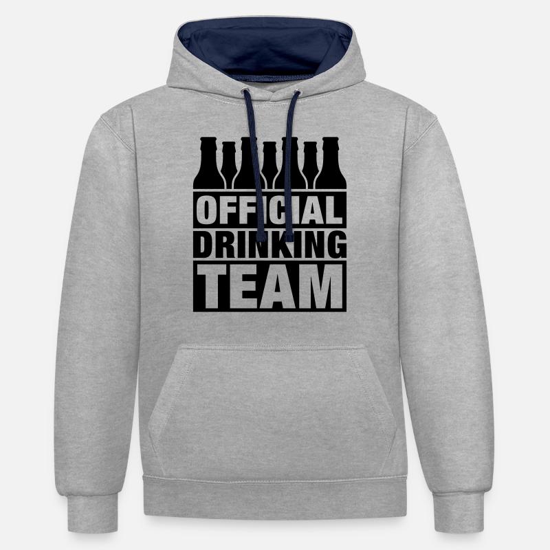 official_drinking_team_f1 - Sweat à capuche contrasté - gris chiné/bleu marine