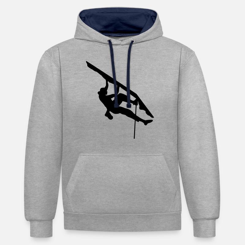 Climbing man (super cheap!) - Sweat à capuche contrasté - gris chiné/bleu marine