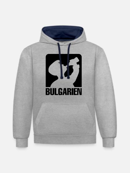 bulgarien urlaub party - Kontrast-Hoodie - Grau meliert/Navy