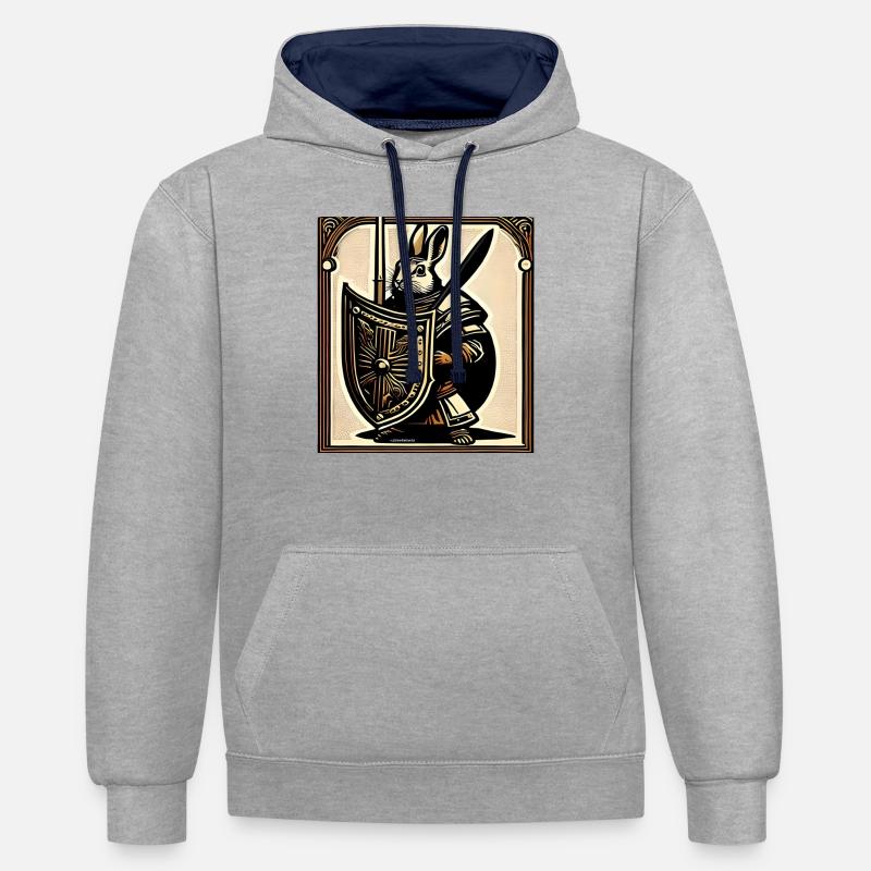 Make Easter Great Again II - Sweat à capuche contrasté - gris chiné/bleu marine