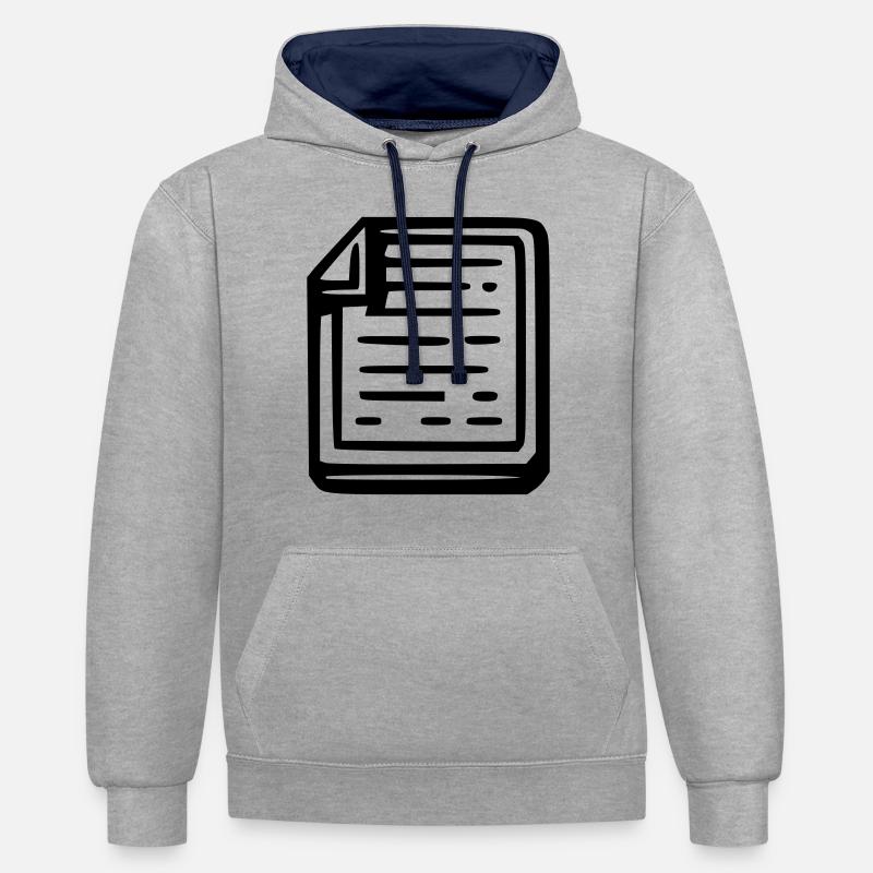 Notes - Sweat à capuche contrasté - gris chiné/bleu marine