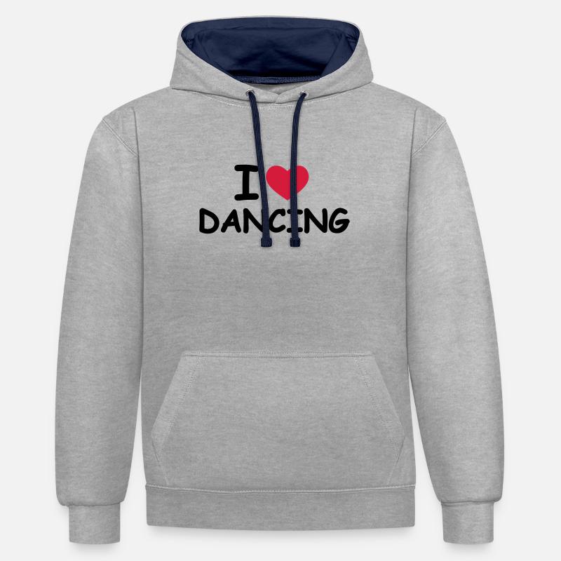 I Love Dancing - Sweat à capuche contrasté - gris chiné/bleu marine