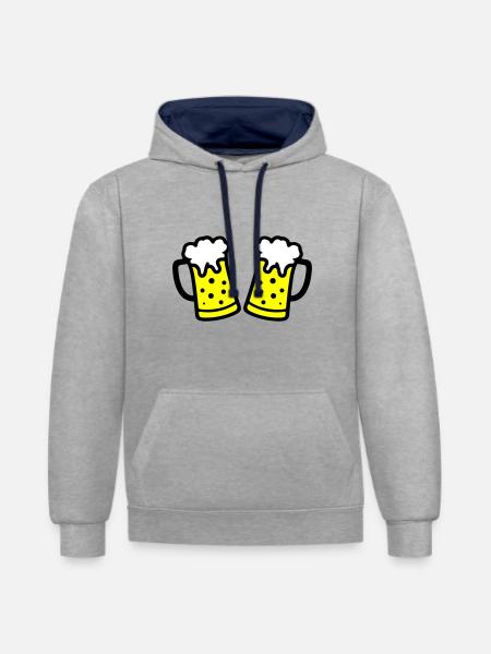 Beer Mug Beer Symbol - Contrast hoodie - heather grey/navy