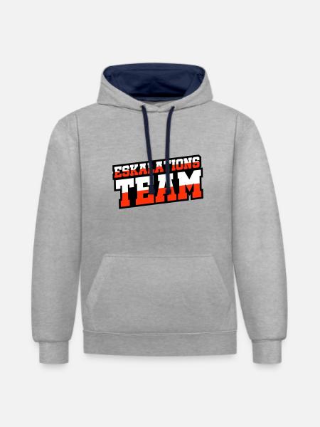 Eskalations Team - Kontrast-Hoodie - Grau meliert/Navy
