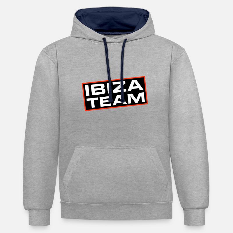 Équipe d’Ibiza - Sweat à capuche contrasté - gris chiné/bleu marine