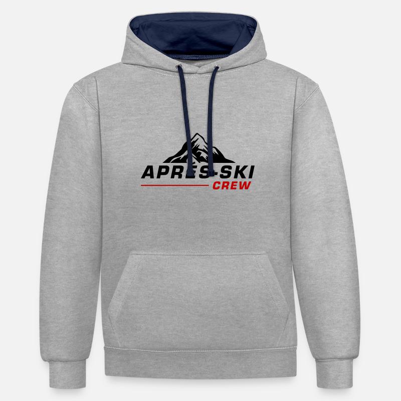 Équipe d’après-ski - Sweat à capuche contrasté - gris chiné/bleu marine