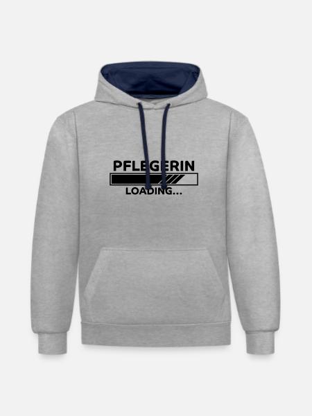 Pflegerin Spruch Pflegekraft Pflegerin Geschenk - Kontrast-Hoodie - Grau meliert/Navy