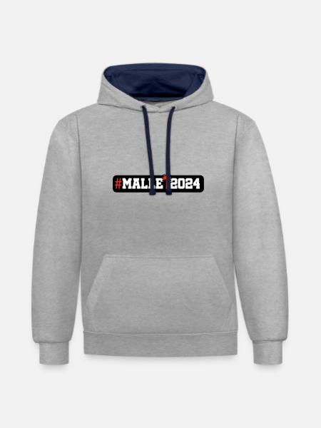 Malle 2024 - Kontrast-Hoodie - Grau meliert/Navy