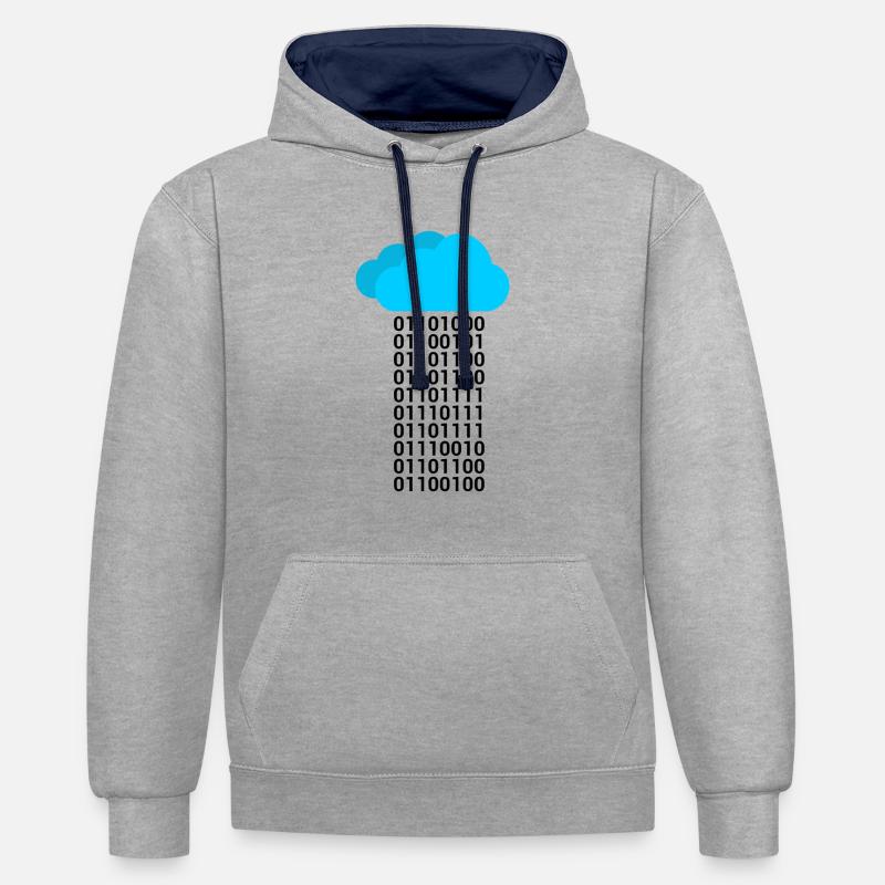 Informatique Binary Cloud Cloud - Sweat à capuche contrasté - gris chiné/bleu marine