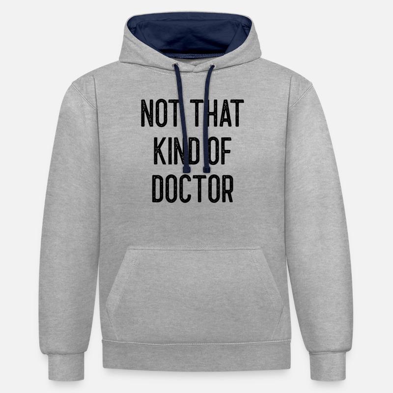 Docteur Phd Uni Student Gift - Sweat à capuche contrasté - gris chiné/bleu marine