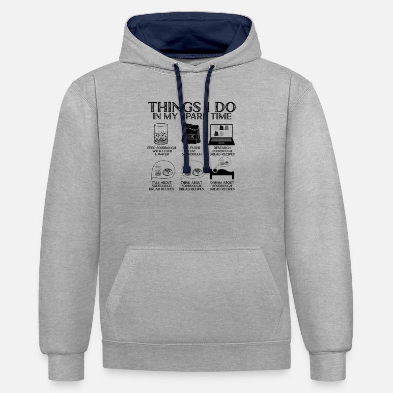 Baking Baker Sourdough Bread Master - Contrast hoodie - heather grey/navy