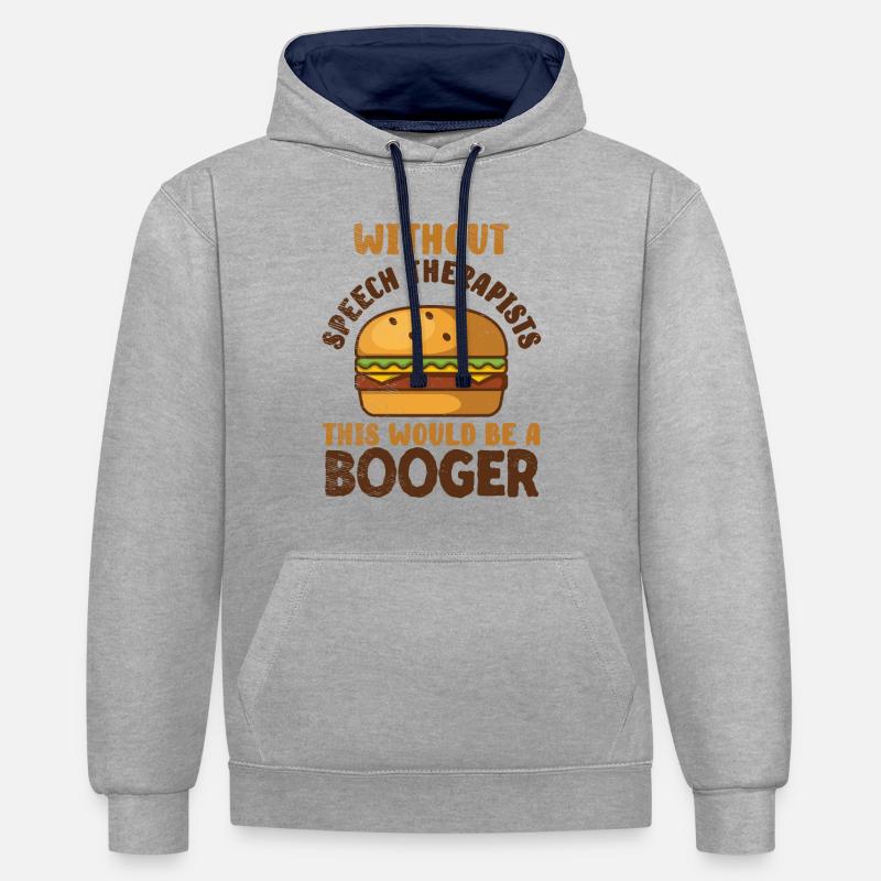 Sprachpathologe Logopäde Logopädie - Kontrast-Hoodie - Grau meliert/Navy