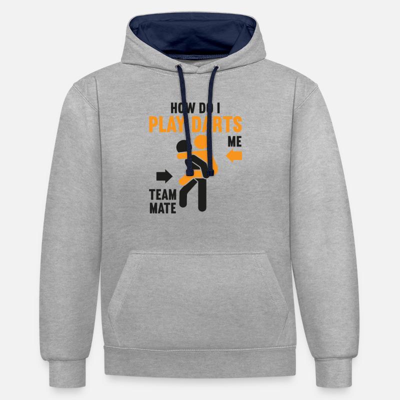 Fléchettes Fléchettes Fléchettes Fléchettes Fléchettes - Sweat à capuche contrasté - gris chiné/bleu marine
