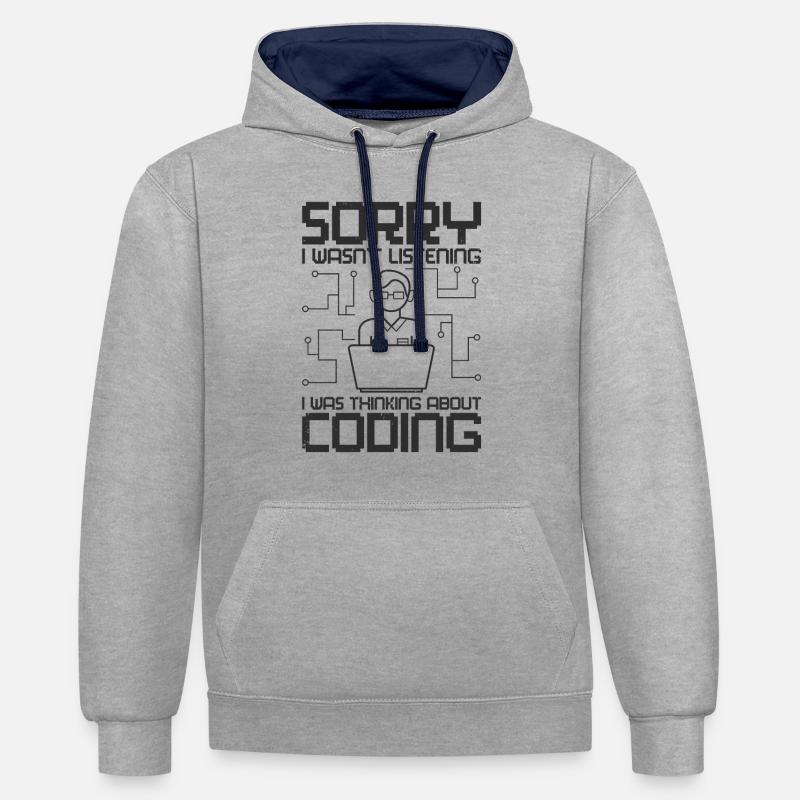 Programmierer Software Web Entwickler Coder Coding - Kontrast-Hoodie - Grau meliert/Navy