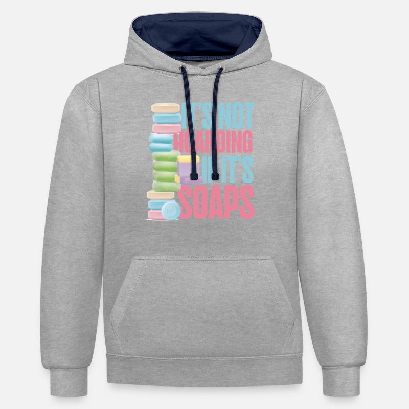 Soap Making Crafting It's Not - Kontrast-Hoodie - Grau meliert/Navy