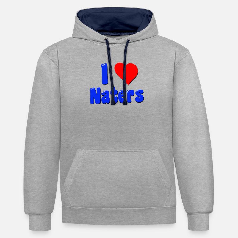 J’adore naters wallis - Sweat à capuche contrasté - gris chiné/bleu marine