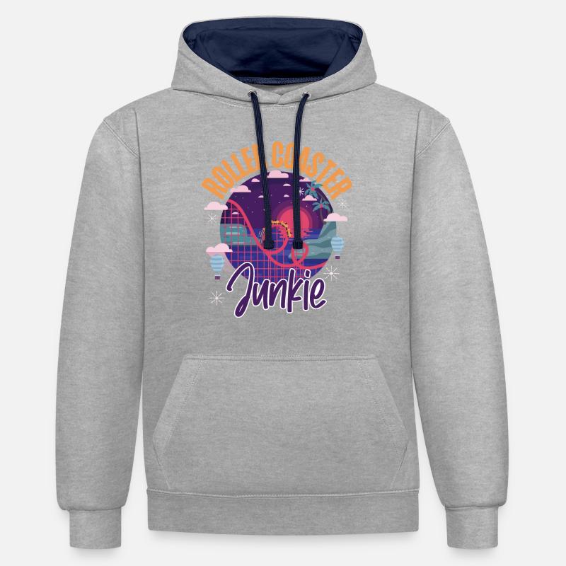 Roller Coaster Roller Coaster - Sweat à capuche contrasté - gris chiné/bleu marine