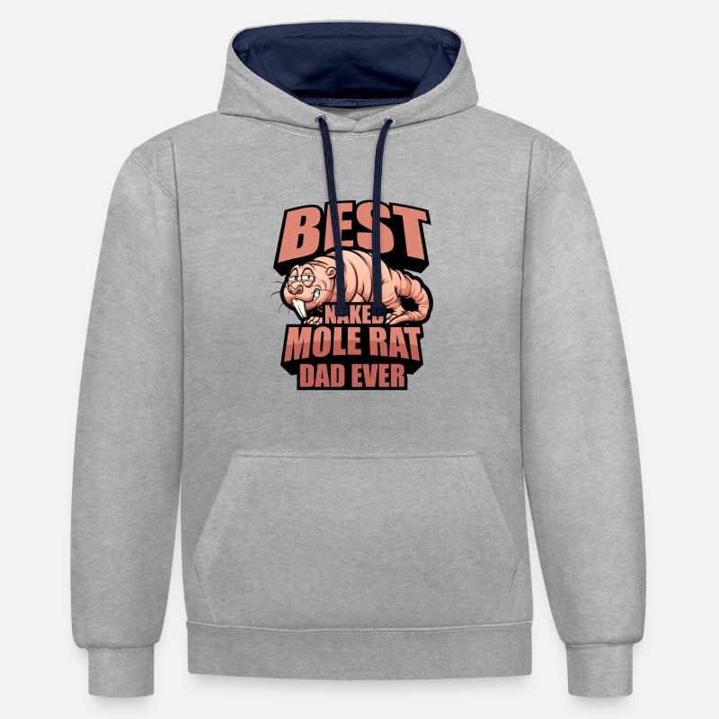 Chiot de sable - Sweat à capuche contrasté - gris chiné/bleu marine