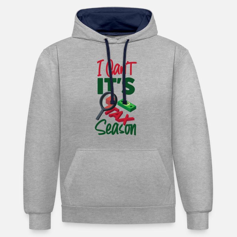 Comptable Comptable Comptable - Sweat à capuche contrasté - gris chiné/bleu marine