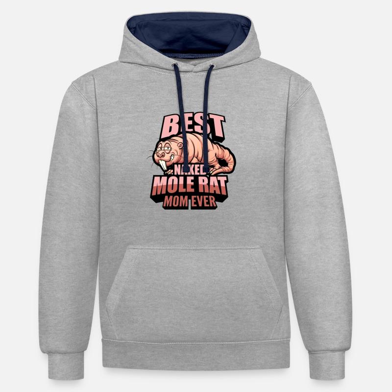 Chiot de sable - Sweat à capuche contrasté - gris chiné/bleu marine