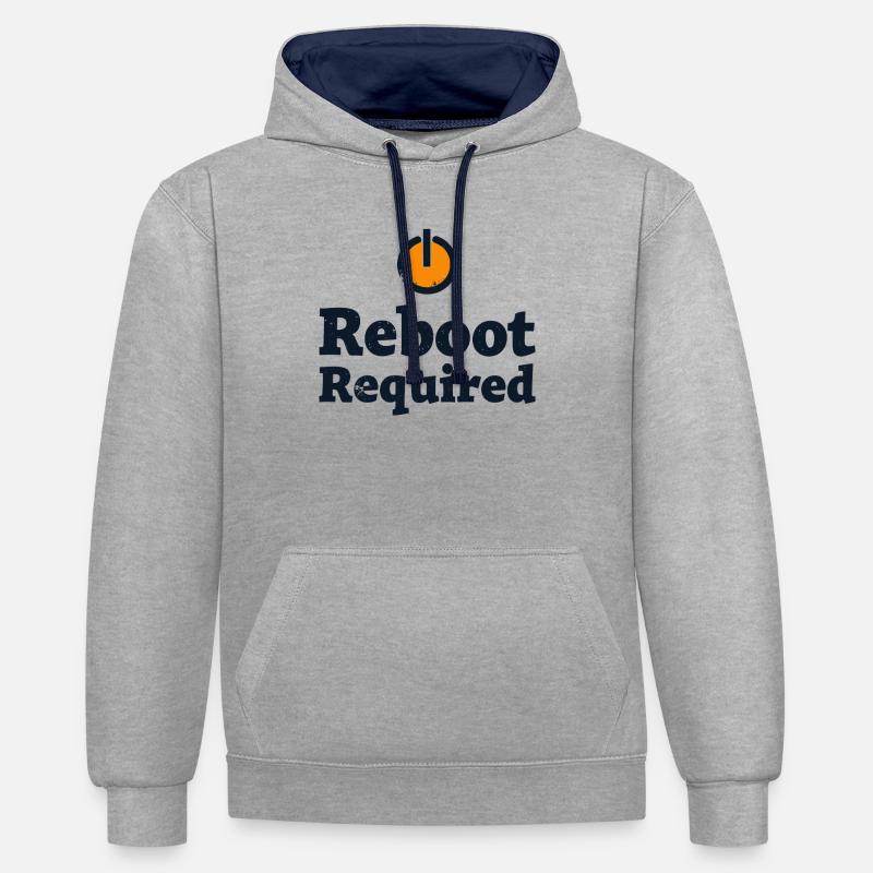 REDÉMARRAGE REQUIS Redémarrage requis - Sweat à capuche contrasté - gris chiné/bleu marine