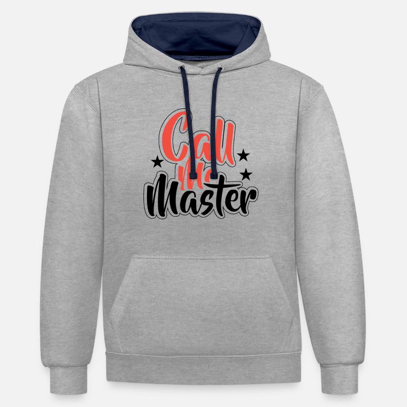 Diplôme de Master Diplôme Université - Sweat à capuche contrasté - gris chiné/bleu marine