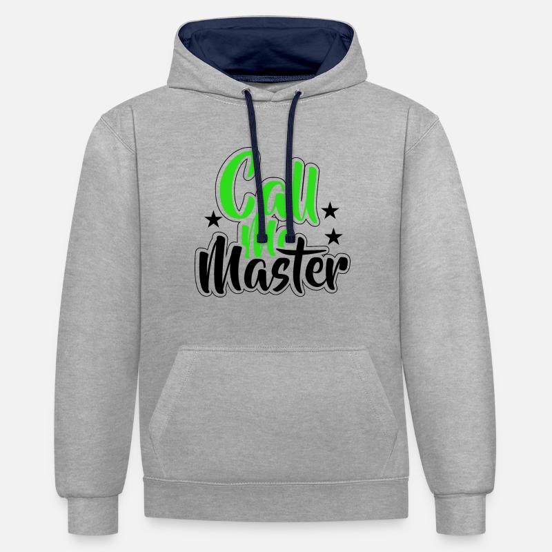 Diplôme de Master Diplôme Université - Sweat à capuche contrasté - gris chiné/bleu marine