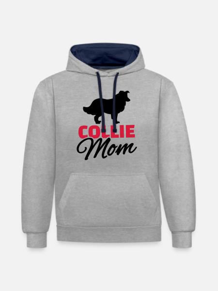Collie - Kontrast-Hoodie - Grau meliert/Navy