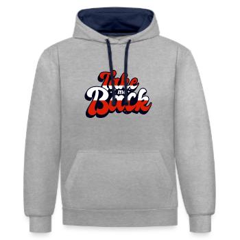 Austria Flag Homesickness Austria Austrian - Contrast hoodie - heather grey/navy - Front - Liana (172cm) & Jaron (178cm)